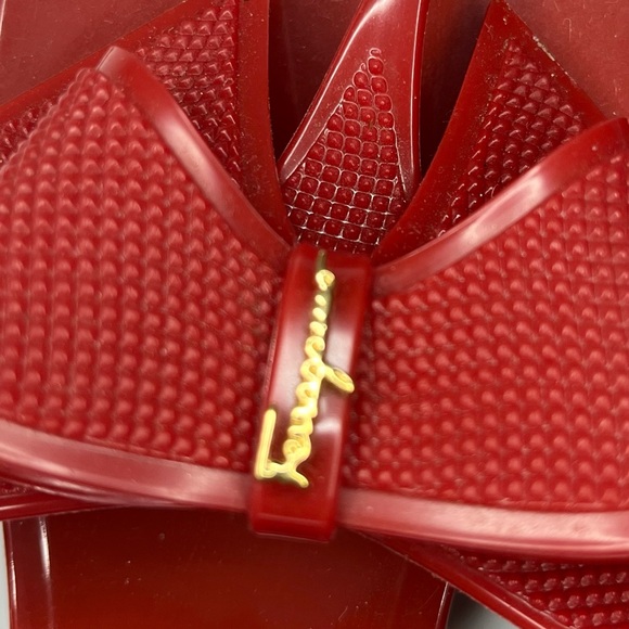 Salvatore Ferragamo Red Sandals with Glossy Straps